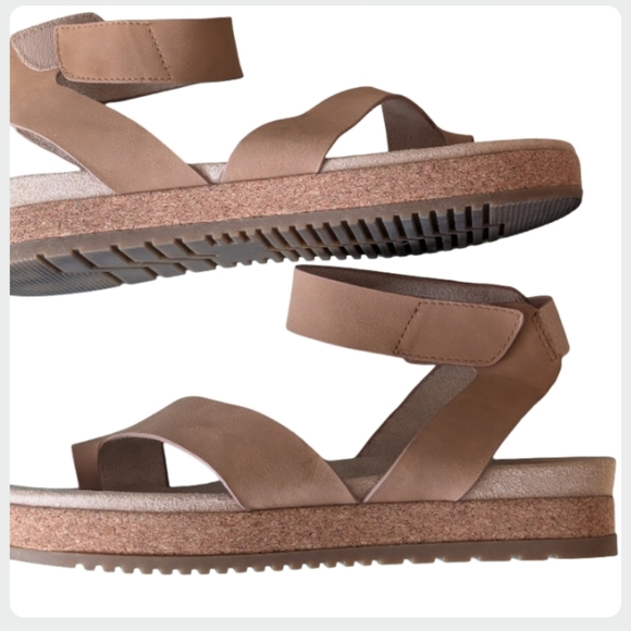 Natural SOUL Divina Cork Footbed Sandals Ankle Strap Nude 8.5 M Comfort - Picture 6 of 9